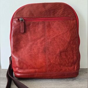 Jack Georges Voyager Brown Leather Mini Convertible Backpack/Crossbody